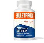 Zinc with Copper, 15mg Zinc, 2mg Copper, 120 Capsules, Bulletproof Keto Essential Minerals and Antioxidants to Support A Healthy Immune System, Mood, Heart, Hormone Balance