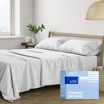 Cotton Twin XL Sheet Set - 3 PCs - Fits College Dorm Rooms - Hotel Style Luxury Sheets - Deep Pockets Easy Fit - 400 TC Sateen Weave Breathable Cooling Bedsheets for Hot Sleepers - Silver