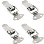 [ 4 Pieces ] 304 Stainless Steel Spring Toggle with Lock Hole and Without Lock Hole Toggle Latch (58mm Length, no Lock Hole)