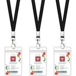 3 Pack Clear ID Badge Holder with L