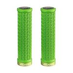 Funn Holeshot Mountain Bike Grips with Single Lock On Clamp, Lightweight and Ergonomic Bike Handle Grips with 22 mm Inner Diameter, Hardened End Bicycle Handlebar Grips for MTB/BMX (Green)