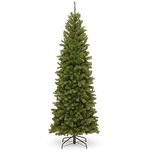 National Tree Company 7.5 ft Unlit North Valley Spruce Slim Artificial Christmas Tree, 1,088 Tips, Includes Stand, Green