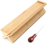Bamboo Book Binding Cradle with an Awl, Book Binding Kits Used for Bookbinding Hole Punching,Sturdy and Durable, Easy to Store, Bookbinding Supplies Punch Tools