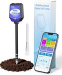 8-in-1 Soil Tester with APP Monitoring, Soil Moisture pH Meter, Light, Salinity, Fertility, EC, Temperature, Humidity Soil Test Kit for Garden, Farming, Lawns, Indoor & Outdoor Plants. (8in1ca)