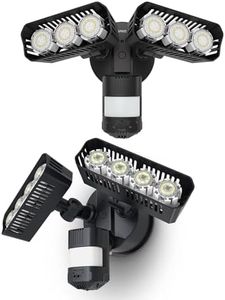 SANSI 38W 5000LM & 36W 3600LM Motion Sensor Outdoor Lights, Flood Light Outdoor Detector with 4 Mode Adjustable 5000K Dusk to Dawn, IP65 Waterproof Motion Sensor Lights for Garage, Yard, Porch (Black)