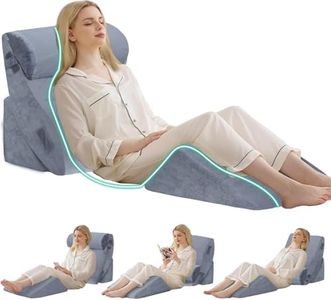 4PCS Bed Wedge Pillow Set, Adjustable Wedge Pillow with Travel Bag for Acid Reflux, Anti Snoring,Memory Foam Back Pillow for Sleep,Body,Leg Pain Relief