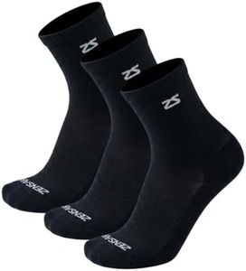 Zensah Alpaca Wool Running Socks - Mini Crew Alpaca Socks for Men, Made in USA, Moisture Wicking for Running, Hiking (Black, Small, 3 Pairs)