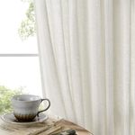 Joydeco Linen Curtains for Living Room,Semi-Sheer Curtains 84 Inches Long,Living Room Curtains 2 Panel Sets,White Curtains Pinch Pleated Curtains & Drapes(W52 x L84 Inch, Off-White)