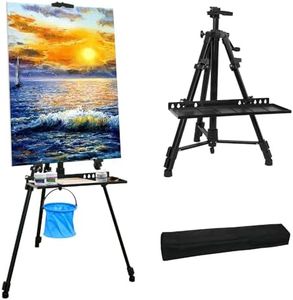 Newzealkids Cavalletto 50-152 cm Cavalletto da studio grande Tela di alluminio Pittura artistica Cavalletto con treppiede tascabile portatile per pittura artistica e pubblicità, nero