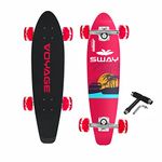 Jaspo Sway Cruiser Skateboard (28 inches x 8 inches) 7 Layer Wooden (Canadian Maple) Skateboard Designed for Kids and Adults (SWAY)