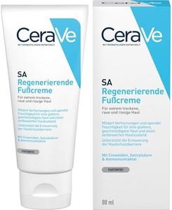 CeraVe SA Renewing Foot Cream With Salicylic Acid & 3 Essential Ceramides, Exfoliating Treatment for Extremely Dry Rough Bumpy Feet, Fast-Absorbing, Dermatologist Developed, 88ml