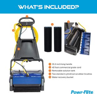 Powr-Flite Multiwash 14" Commercial Floor Scrubber – Hard & Soft Surface Cleaner