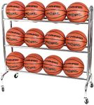 Champro 12 Ball Rack with Casters, Upright (Silver, 41 x 17 x 41)