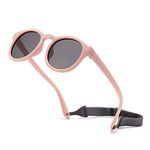 iNszkoos Flexible Polarized Baby Sunglass with Strap Adjustable, Infant Outdoor Sunshade UV 400 Protection Soft Silicone Frame Baby Sunglasses for 0-36 Months Toddler Newborn Boys Girls