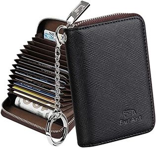 FurArt Credit Card Wallet, Zipper Card Cases Holder for Men Women, RFID Blocking, KeyChain Wallet, Compact Size