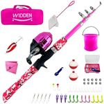 WIDDEN Kids Fishing Pole, Portable Telescopic Kids Fishing Poles for Boys and Girls, Fishing Rod and Reel Combo Kit with Tackle Box, and Fishing Net, Best Fishing Pole for Toddler Youth