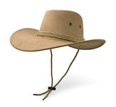 UltraKey Cowboy Hat, Sun Hat Faux Felt Leather Suede Travel Cap Western Hat Outdoor Sun Protect Beige