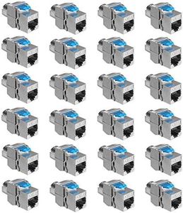 kwmobile 24x Module Keystone Catégorie 8-24 Modules de Brassage pour Branchement Câble RJ45 Raccord Blindé - Connexion à Panneau de Brassage