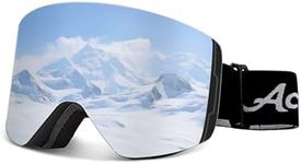 ActHose Anti Fog Snowboard Ski Goggles with Magnetic Lens - Frameless Panoramic View, Shatterproof PC Lens, UV400 Protection for Men & Women