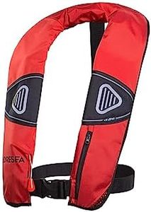 Dresea Inflatable Kayak Life Jacket for Adult PFD Fishing Kayaking Offshore Life Vest Self Inflating (Red, Manual)