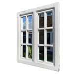 Darthome French Country Window Mirror White Wood Wall Mount Rustic Shabby Chic Decoration 58cm x 50cm