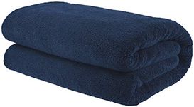 100% Cotton Oversized 40x80 Bath Sheet, Turkish Bath Towels for Bathroom Extra Large, Navy Blue Bath Sheet