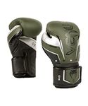 Venum Unisex Adult Elite Evo Boxing Gloves, Khaki/Silver, 14 Oz US