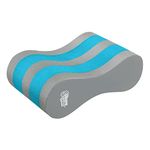 Sunlite Sports 9.5" EVA 5-Layer Pull Buoy Leg Float - Pool Training Aid, Legs and Hips Support for Adults, Kids, and Beginners, for Swimming Stroke (Grey/Teal)