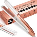 Lily England Hair Straighteners for Women - 2-in-1 Ceramic Flat Iron & Curler, Rose Gold Straightener with Adjustable Temp 100-230°C, Fast Heat-Up, Dual Voltage Technology - for Sleek & Shiny Finish