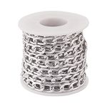 Boutigem 16.4 Feet Aluminum Curb Chains Link Silver Unwelded Twisted Chain 13.5x8x2mm for DIY Necklace Jewelry Making Crafts