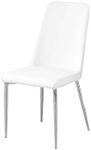 Monarch Specialties I 1033 Dining Chair, Set of 2, Side, Upholstered, Kitchen, Dining Room, Pu Leather Look, Metal, White, Chrome, Contemporary, Modern