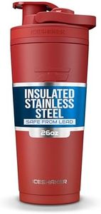 Ice Shaker Insulated Stainless Steel Shaker Bottle | 26oz, Red Color Rush | Cold for 30+ Hours | Insulated Cup with Twist-on Agitator | Odor-Free Bottle for Protein Shakes, Water, Smoothies, Cocktails
