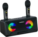 MASINGO Karaoke Machine for Adults and Kids with 2 Wireless Microphones, Portable Bluetooth Singing Speaker, Colorful LED Lights, PA System, Lyrics Display Phone Holder, and TV Cable. Presto G2 Black