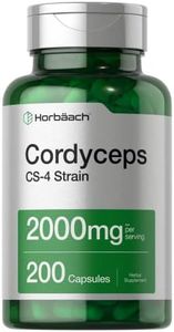 Cordyceps Capsules | 2000mg | 200 Count | Non-GMO Mushroom Supplement | Cordyceps Sinesis | by Horbaach