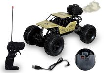 Brand Conquer Remote Control Rock Crawler Mist Smoke Spray Function, High Speed 1:18 RC Car Toys for Kids 2WD Off Road Vehicle Toy Cars Kids Monster Truck Rock Climbing Car Toy(Fog Rock Crawler Gold)