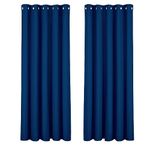 Story@Home Blackout Door Curtains 7 Feet Long Set of 4 Room Darkening Plain Print Opaque Room Darkening Curtain for Living room, Bedroom, Hall, 116 x 215 cm, Navy Blue, 100% Opacity