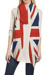 Lina & Lily Patriotic Flag Print Women's Scarf Shawl Wrap Lightweight (UK - red, white, blue)