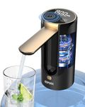 Eopora Automatic Water Dispenser Pump for 20 Litre Bottle, 1200Mah Battery USB Rechargeable Electric Foldable Water Can Dispenser for Home Office (Black)