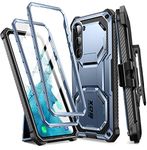 i-Blason Armorbox Designed for Samsung Galaxy S23 Case, [Extra Front Frame] Full-Body Rugged Kickstand Holster Bumper Case with Built-in Screen Protector Tilt