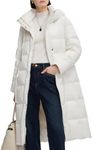 GOELIA Down Jacket Women 95% White Goose Down Winter Coats Cropped/Long Button Full Zipper Lightweight Warm Puffer Coat