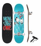 Jaspo You are The ONE 31 x 8 Inches Canadian Maple 7-Layer Skateboard Complete Fully Assembled Kids/Boys/Girls/Youth/Adults – Made in India (The ONE)