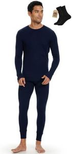 MERINNOVATION Merino Wool Base Layer Set for Men 100% Merino Wool Thermal Underwear Long Sleeve and Bottom
