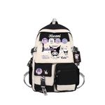 PALAY® Kuromi Backpack for School Girls 6-12 Years Old Teens Fashion Kawaii Kuromi Print School Bags for Girls Large Multi Layer Travel Backpack for Teens Students Gift