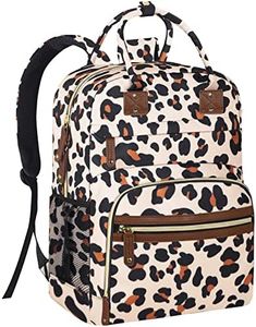 Diaper Bag Backpack Tote for Women Large Capacity, Baby Bag with Insulated Pockets Multifunctional Diaper Bags, Leopard Print, 11.5"L x 6.0"W x 16.0"H, Daypack Backpacks