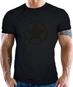 Camiseta clásica para los fans del ejército estadounidense: Vintage Star negro M