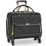 Arcoyard Rolling Briefcase for Women with 4 Spinner Wheels and Telescopic Extendable Handle, Laptop Bag with Wheels, Roller Computer Bag for Work Travel Carry On Luggage, TSA Friendly Design, Black,