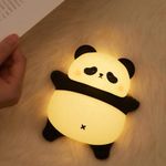 NIRVITTHAL Kids Night Light,Rechargeable Cute Lamp with 3-Level Brightness,Silicone Night Lamp,Kids Night Lights for Bedroom,Baby Nursery and Study Desk-Christmas Night Light (Sleeping Panda)