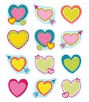 Carson Dellosa 36-Piece Colorful Hearts Bulletin Board Cutouts, Valentine's Day Cutouts for Bulletin Board, Heart Classroom Cutouts, Valentine's Day Party and Classroom Décor