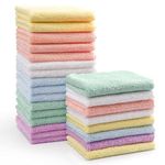 HOMEXCEL Baby Washcloths 24 Pack,Microfiber Coral Fleece Baby Bath Face Towel 7x9 Inch Extra Absorbent and Soft Burp Cloth and Wash Cloths for Newborn,Infants and Toddlers,Gentle On Sensitive Skin