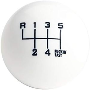 DEWHEL White/Black Fing Fast Shift Knob for 6 Speed Short Throw Shifter 12X1.25 10X1.5 10X1.25 8X1.25